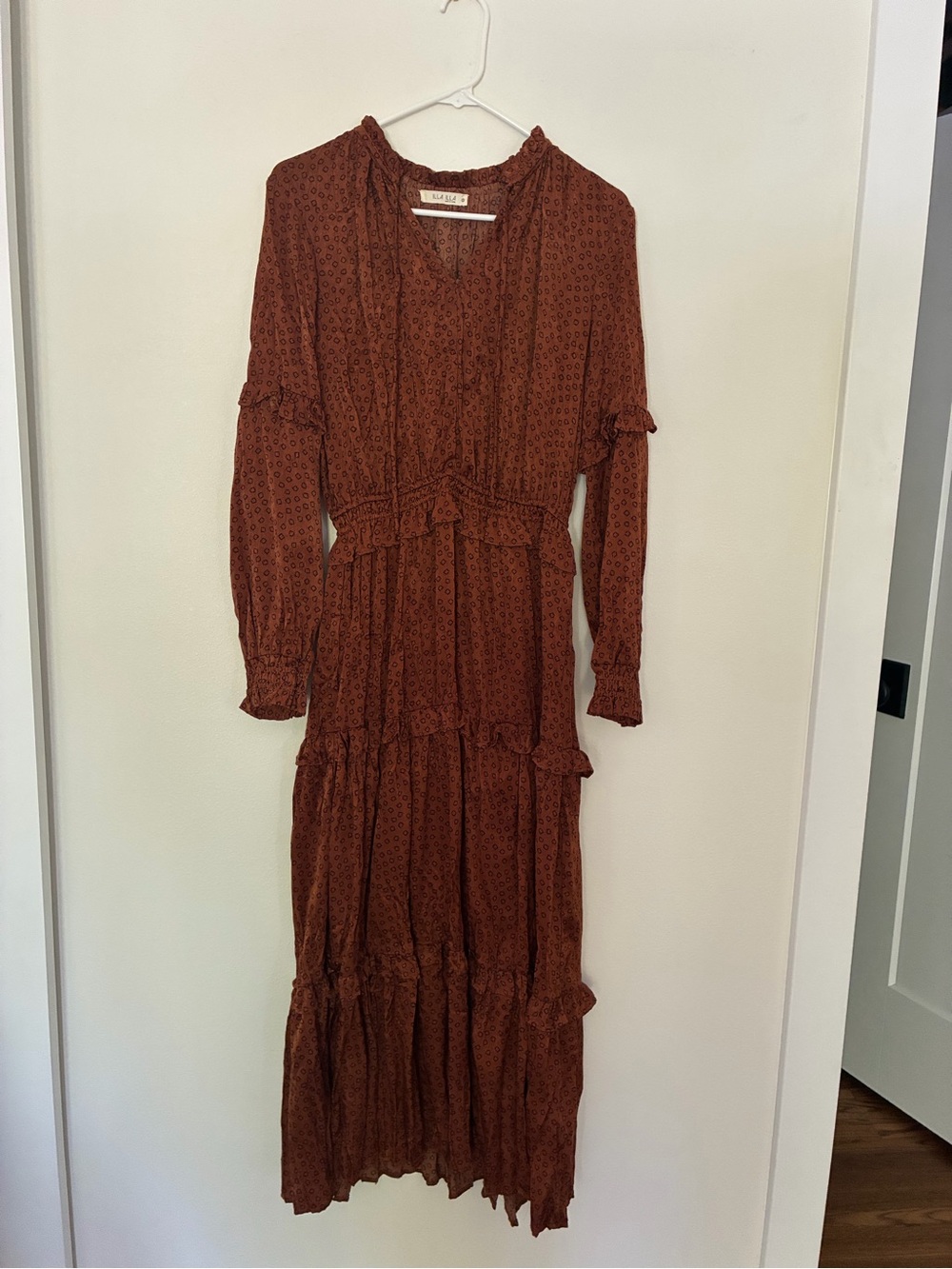 ILLA ILLA Rust Brown Tiered Maxi Dress